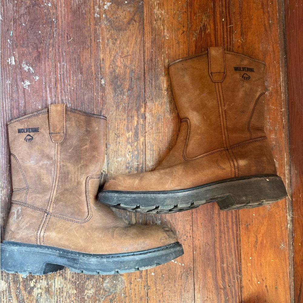 Wolverine Tan Leather Work Boots
